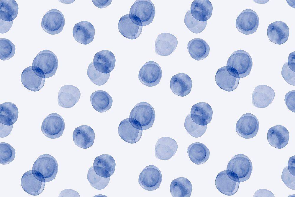Aesthetic indigo blue watercolor background, gradient polka dot design vector