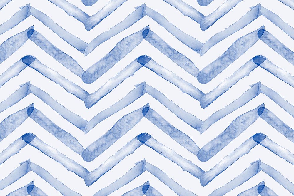 Aesthetic indigo blue watercolor background, gradient chevron design vector