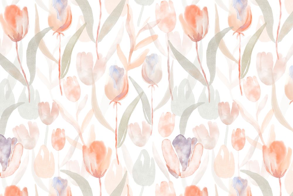Tulip background, floral beige graphic psd