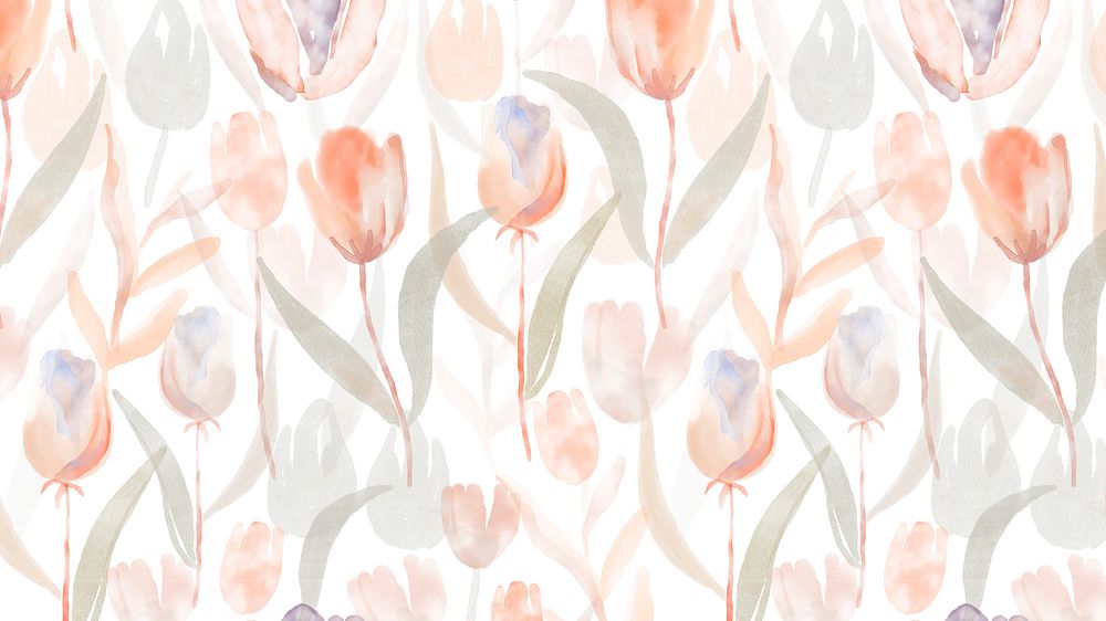Flower desktop wallpaper, floral beige graphic