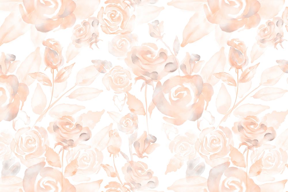 Rose flower background, watercolor graphic psd