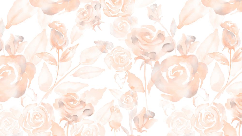 Flower desktop wallpaper, floral beige graphic