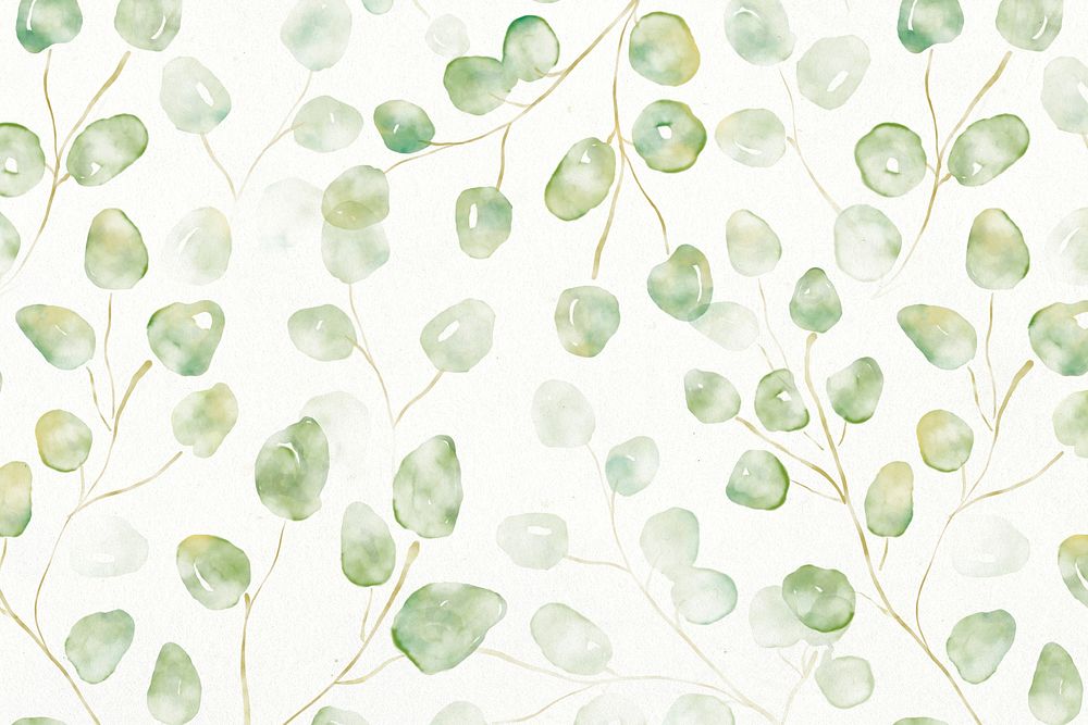 Botanical background, watercolor green graphic psd