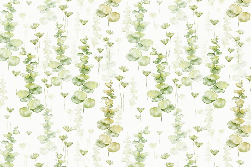 Botanical background, watercolor green graphic psd