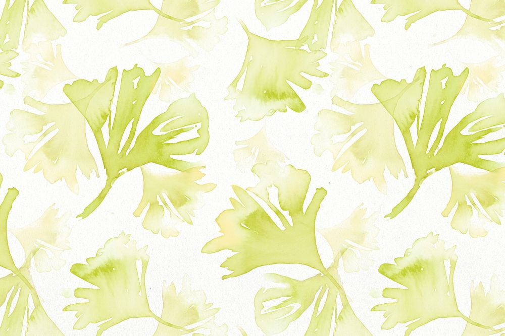 Watercolor nature background, green leaf graphic