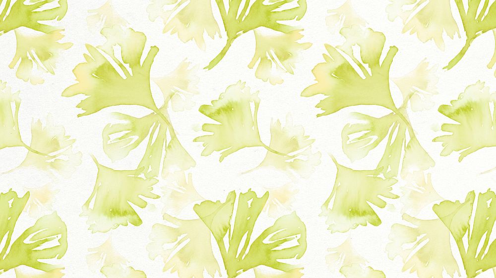 Botanical computer wallpaper, watercolor leaf graphic