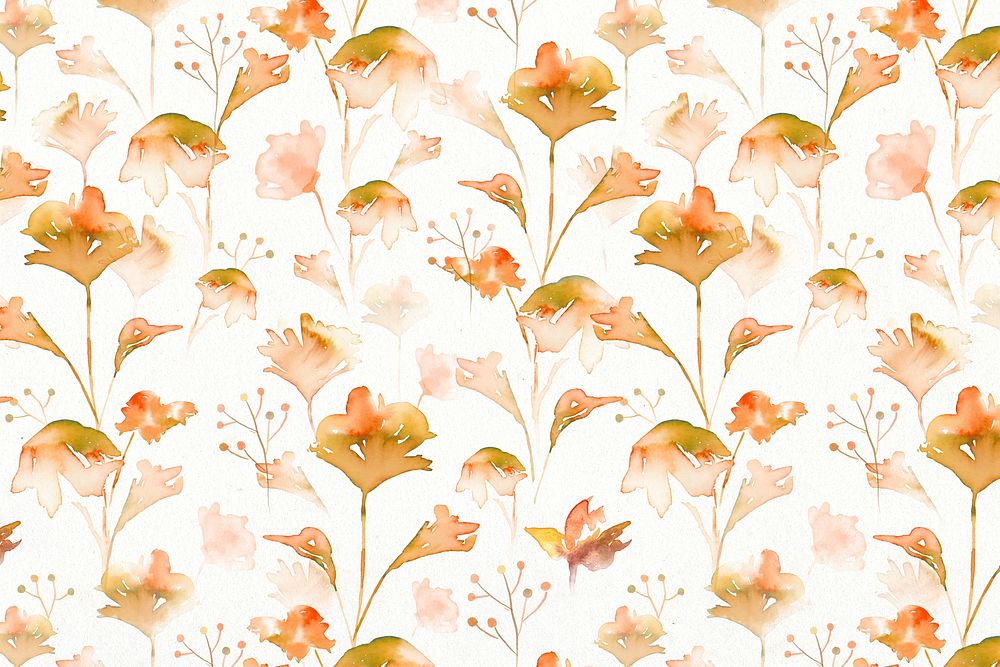 Orange botanical background, leaf graphic