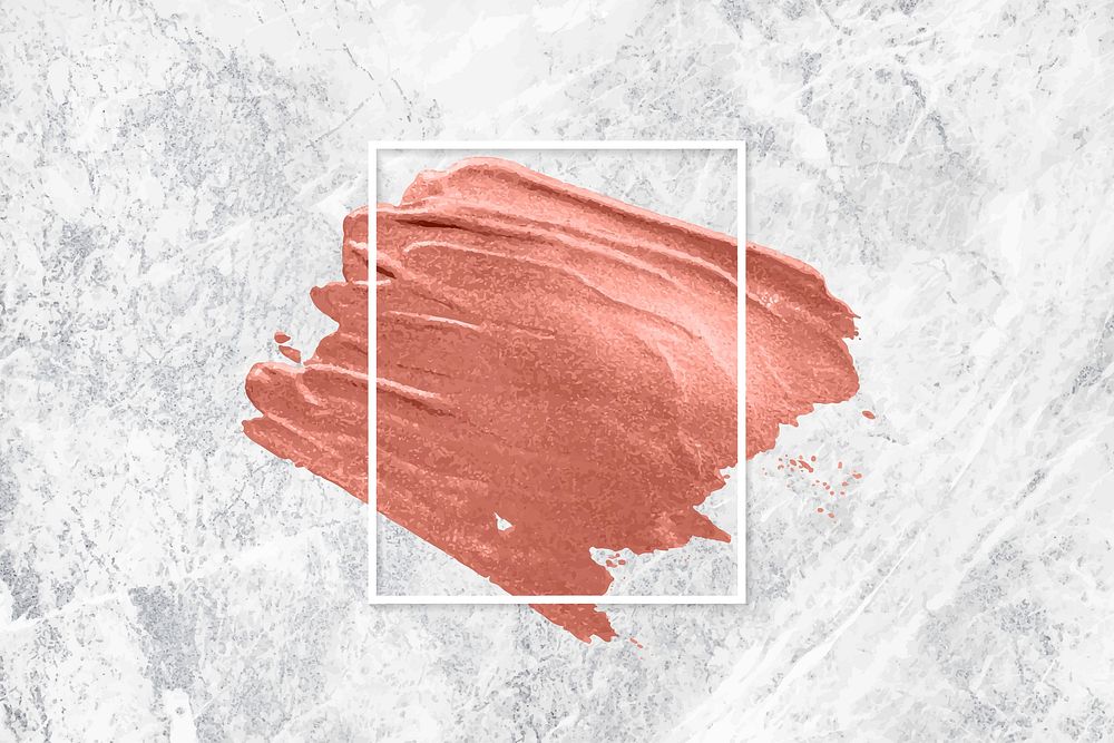 Metallic orange paint with a white frame on a grunge concrete background vector