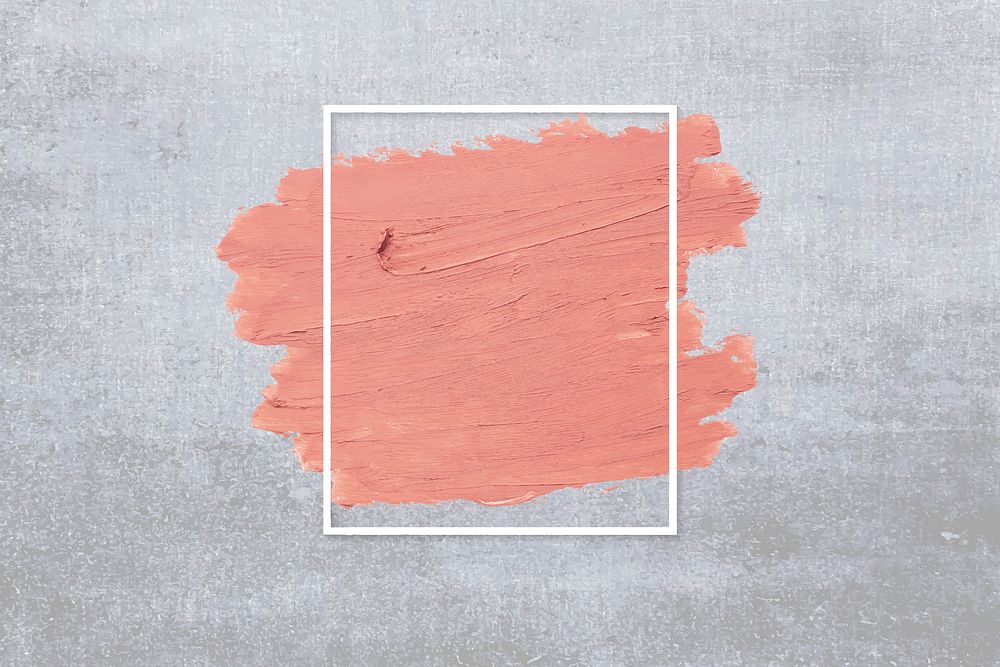 Matte orange paint with a white rectangle frame on a grunge gray background vector