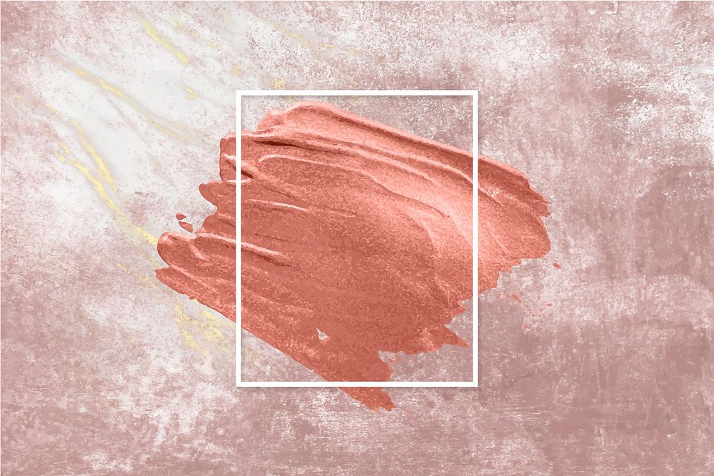 Metallic orange paint with a white frame on a grunge brown background vector