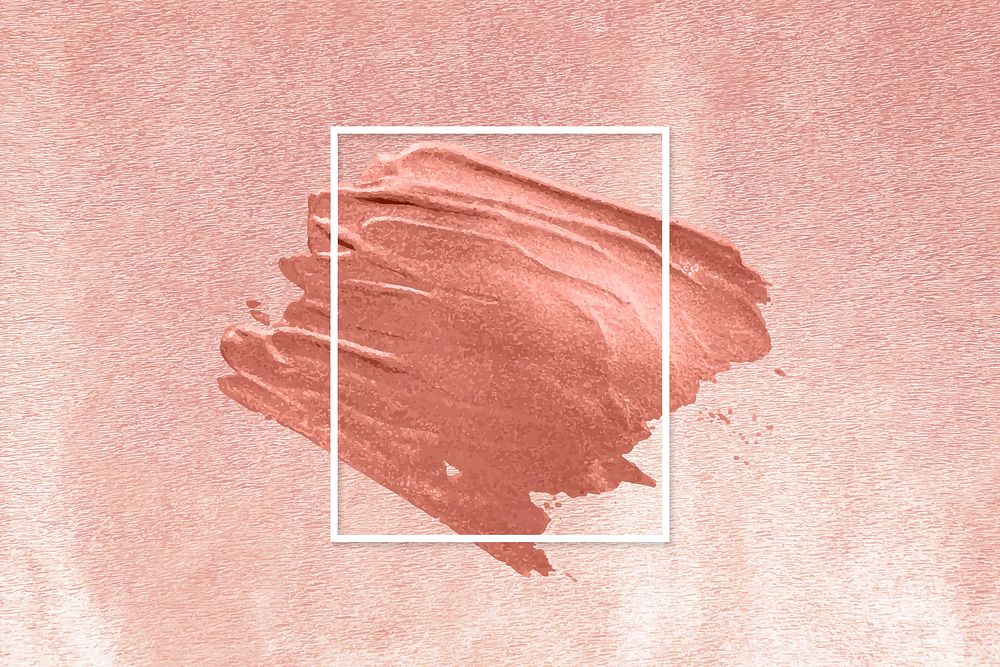 Metallic orange paint with a white frame on a grunge pink background vector