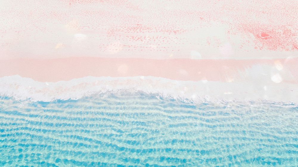 Aesthetic beach desktop wallpaper, sparkle design