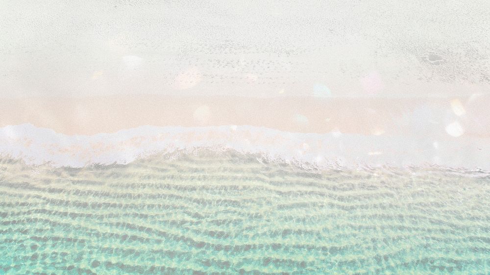 Aesthetic beach desktop wallpaper, glitter design