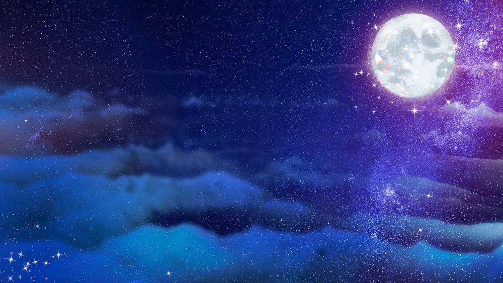 Aesthetic moon desktop wallpaper, astronomic design
