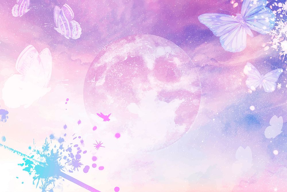 Pastel moon background, dreamy aesthetic design vector