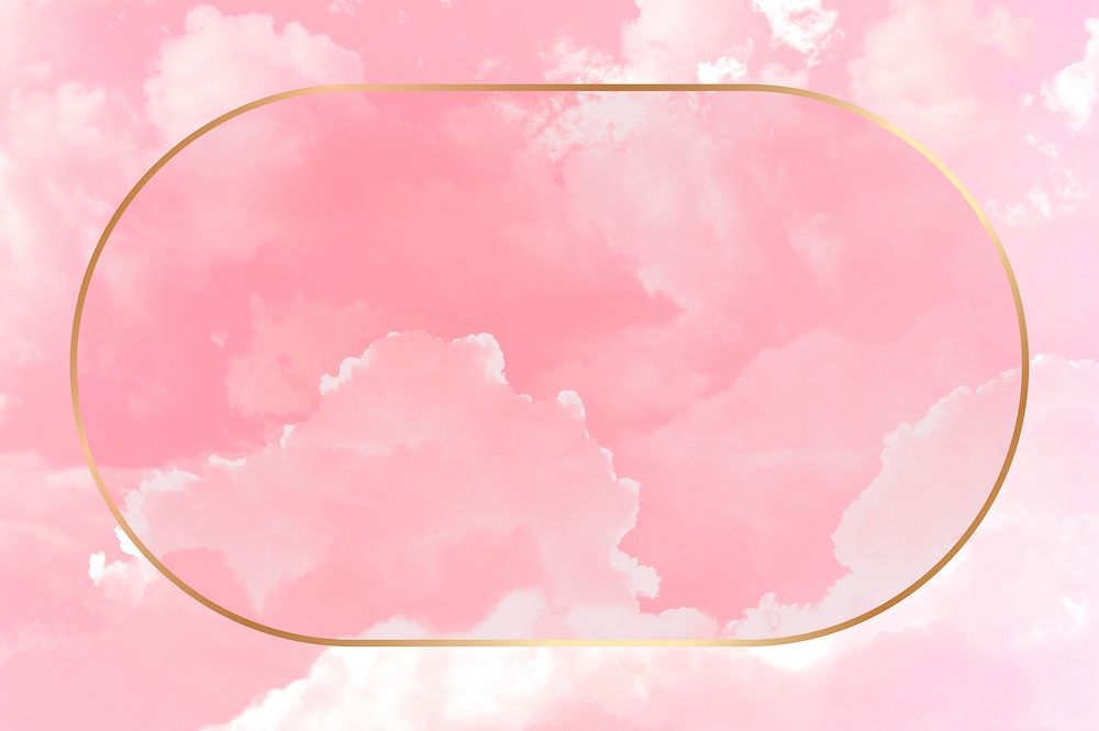 Pink cloud frame, dreamy nature design