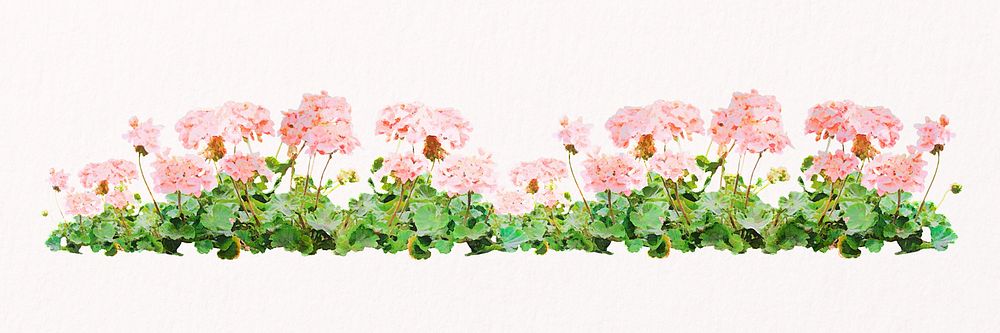 Pink flower bush collage element, nature design psd