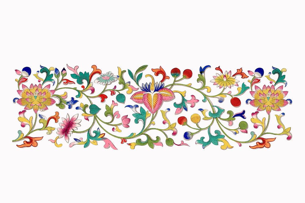 Oriental flower illustration, aesthetic illustration vector
