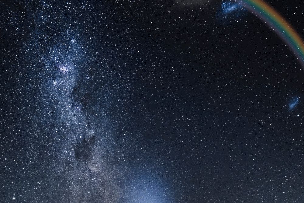 Starry sky background, nebula design vector