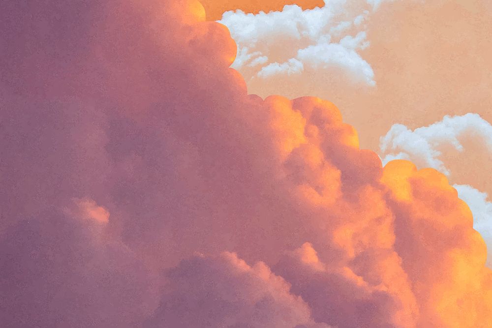Cloudy sky background, sunset design vector
