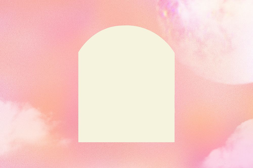 Arch frame background, dreamy pink  design psd