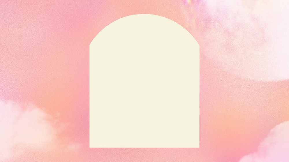 Arch frame desktop wallpaper, dreamy pink background