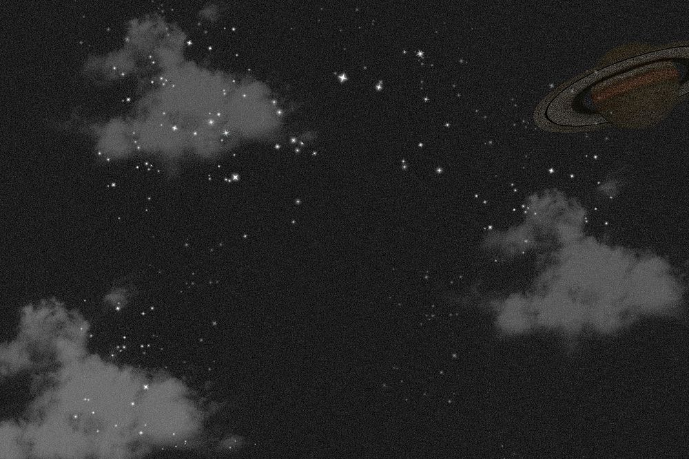 Universe background, Saturn in night sky design psd