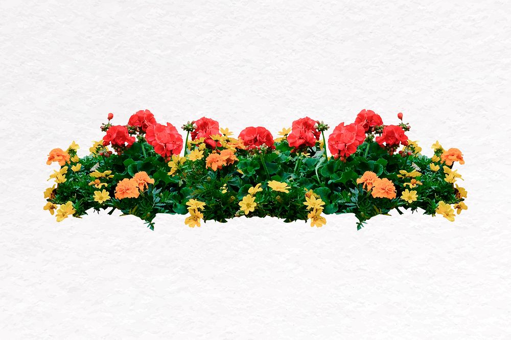 Flower bed clip art, botanical Premium Vector rawpixel