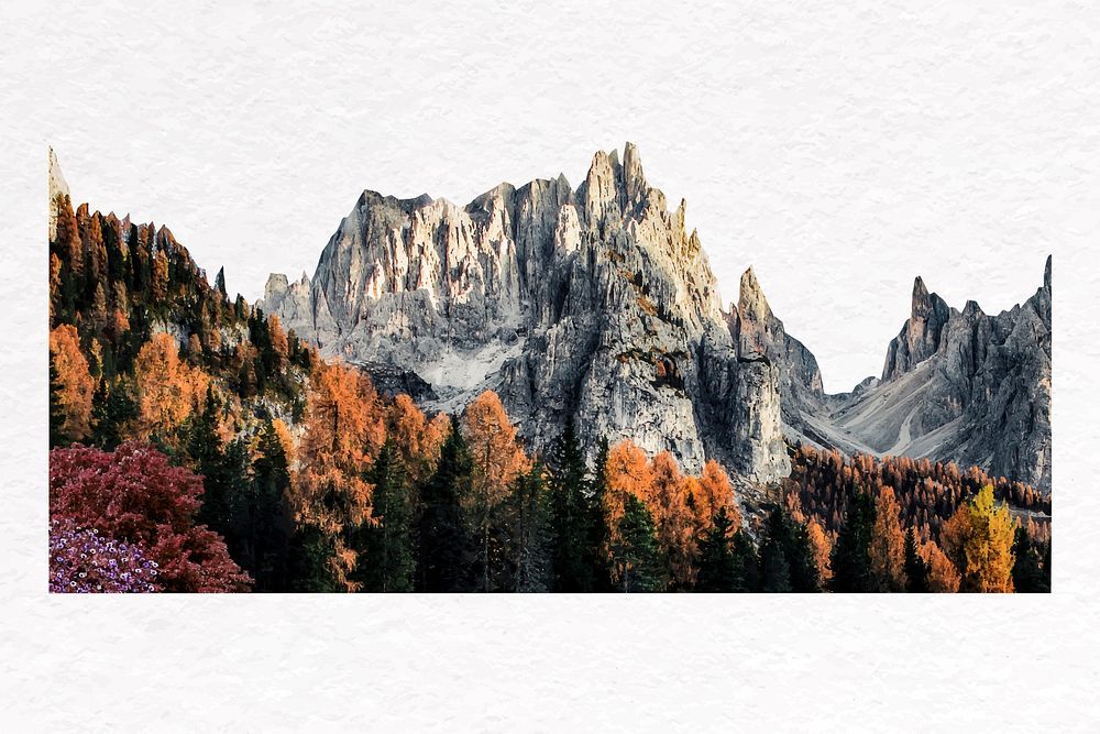 Rock mountain border, landscape design vector