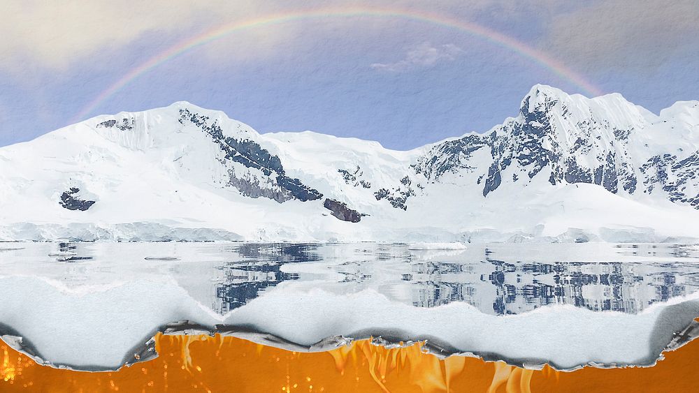 Surreal environment computer wallpaper, global warming affect on Antarctica