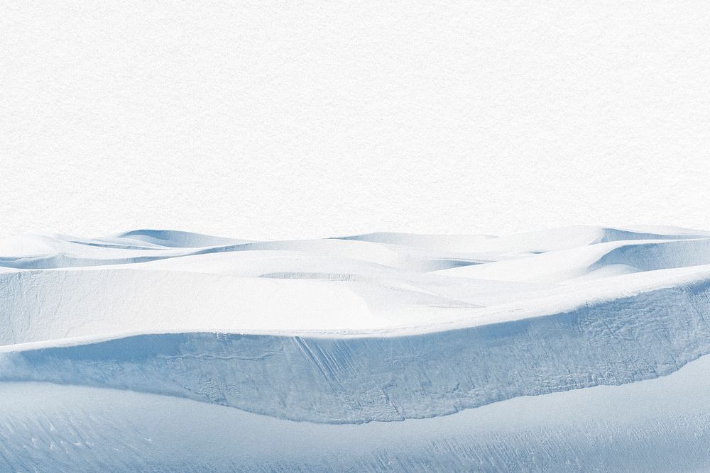 Snow drift border, white background