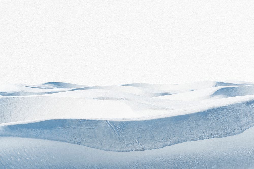 Snow drift border, white background psd