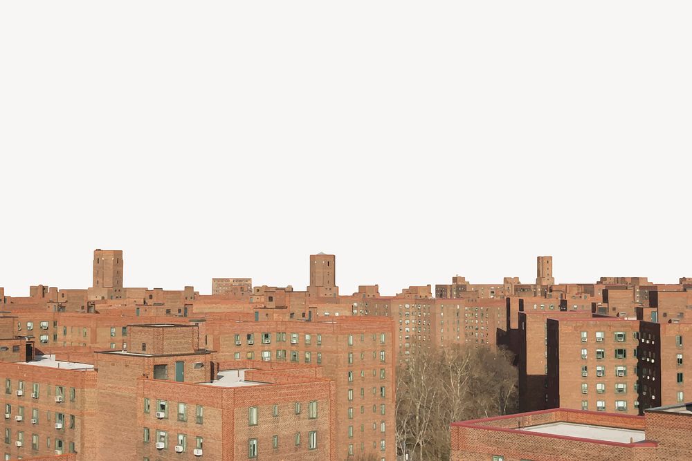 Urban landscape border, brown city buildings background vector