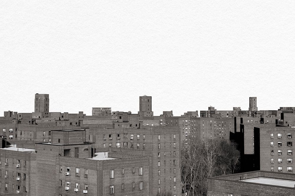 Urban landscape border, grey city buildings background