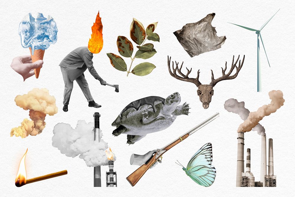 Environment & pollution collage element | Premium PSD - rawpixel