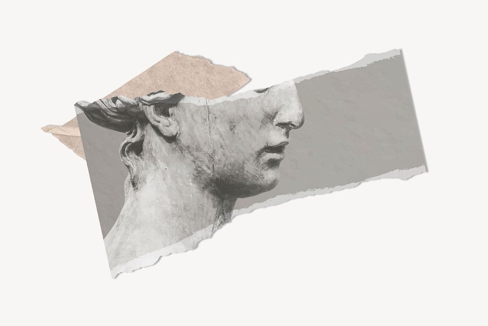 Feminine sculpture torn paper design 