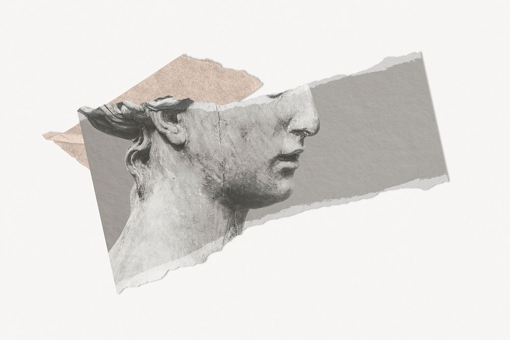 Feminine torn paper collage element vector