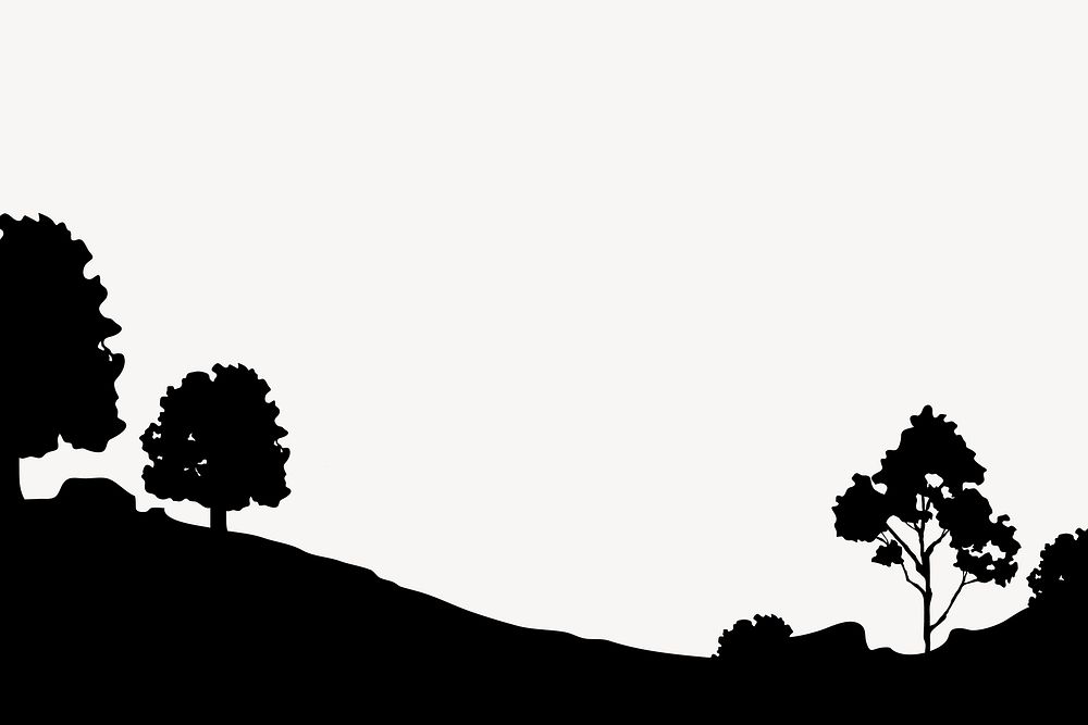 Nature background silhouette, forest border design