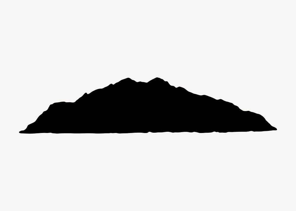 Silhouette mountain clipart, nature illustration psd
