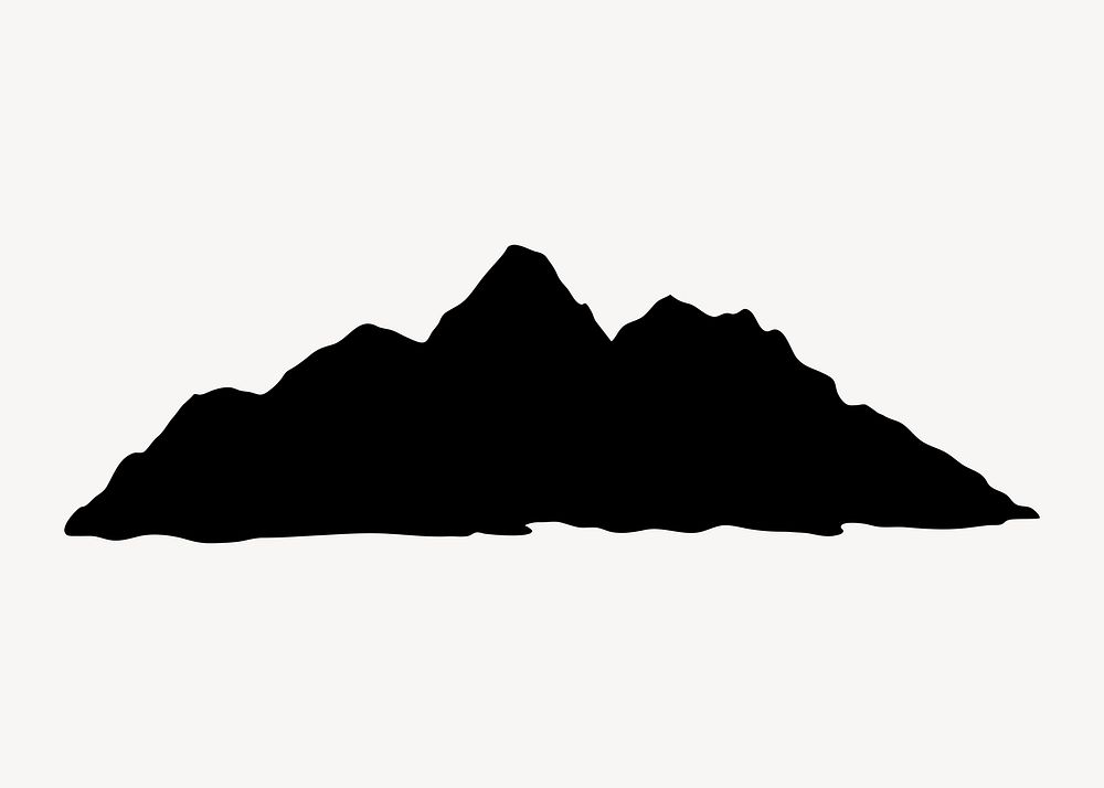 Mountain silhouette clipart, nature illustration vector