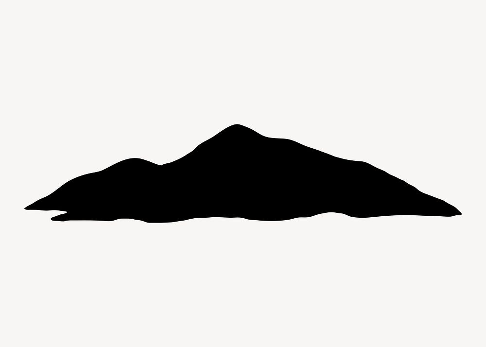 Mountain silhouette collage element vector