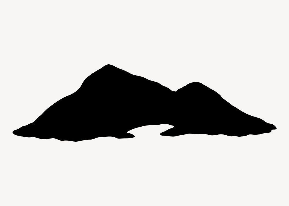 Mountain silhouette collage element vector