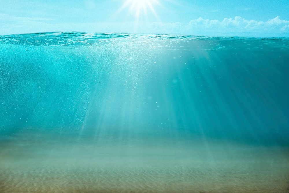 Underwater border background, clean ocean, environment concept psd