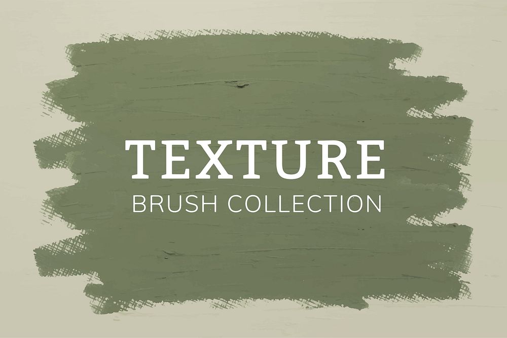 Green oil paint brush stroke texture on a plain green background vector