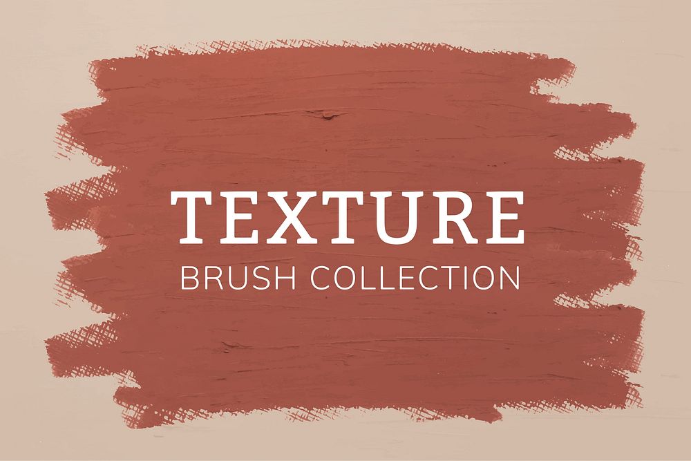 Brown oil paint brush stroke texture on a plain brown background vector
