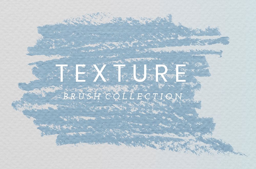 Pastel blue oil paint brush stroke texture on a plain paper background