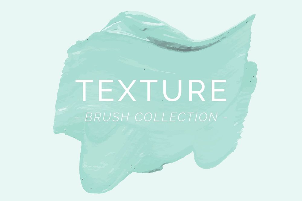 Mint green oil paint brush stroke texture on a plain background vector