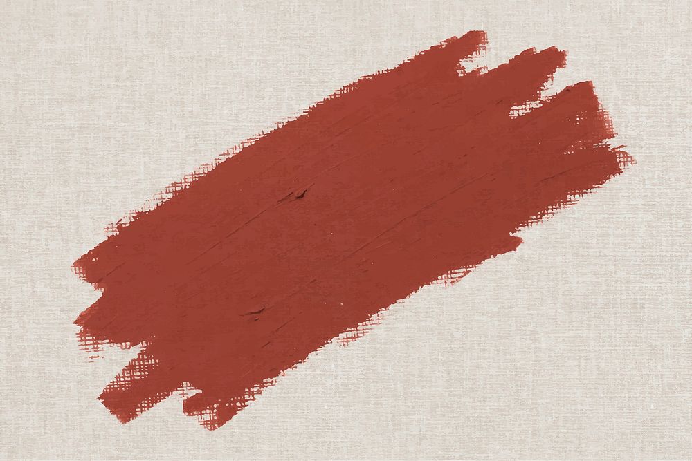 Brown oil paint brush stroke texture on a beige textured background vector
