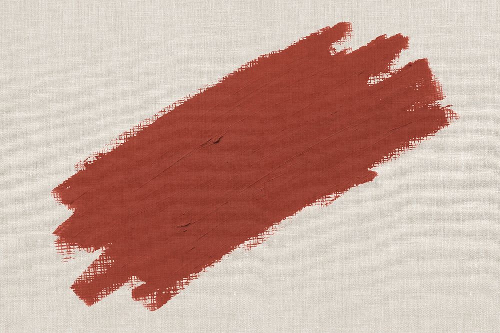 Orangish brown oil paint brush stroke texture on a beige canvas textured background