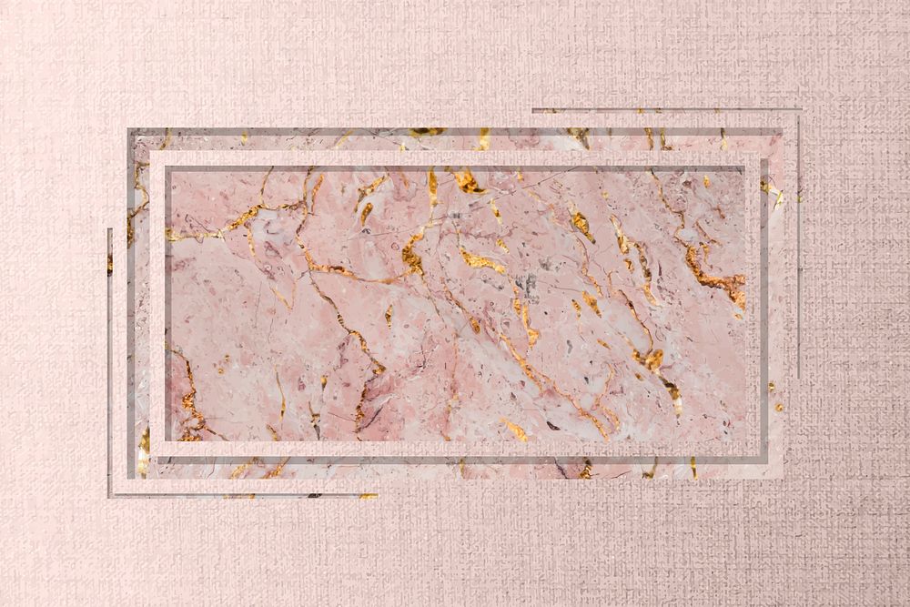 Rectangle frame on pink fabric textured background vector